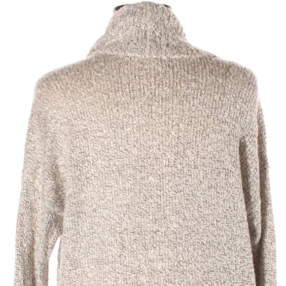 BCBGeneration M/L light grey sweater Shaw collar open front long sleeve w ruffle - Picture 8 of 14